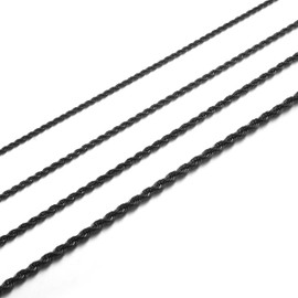 AFSTALR Men's Stainless Steel Twisted Cord Chain Silver Necklace 2/2.5/3/4 mm Wide Chain for Men 45/50/55/60/70 cm, Stainless Steel