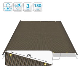 Patio Outdoor Shade Universal Replacement Pergola Canopy Cover 9'x16' Brown with Grommets Weighted Rods Shade Screen Panel