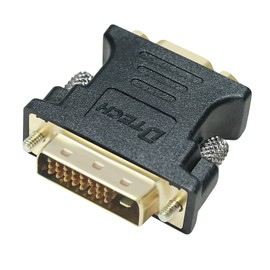 DTECH DVI VGA Converter Adapter DVI-D (24+1) Male to VGA (Mini D-Sub 15 Pin) Female Converter Unidirectional Transmission Full HD 1080p DVI 25pin D-sub 15 Pin Converter Plug DVI RGB Relay Extension