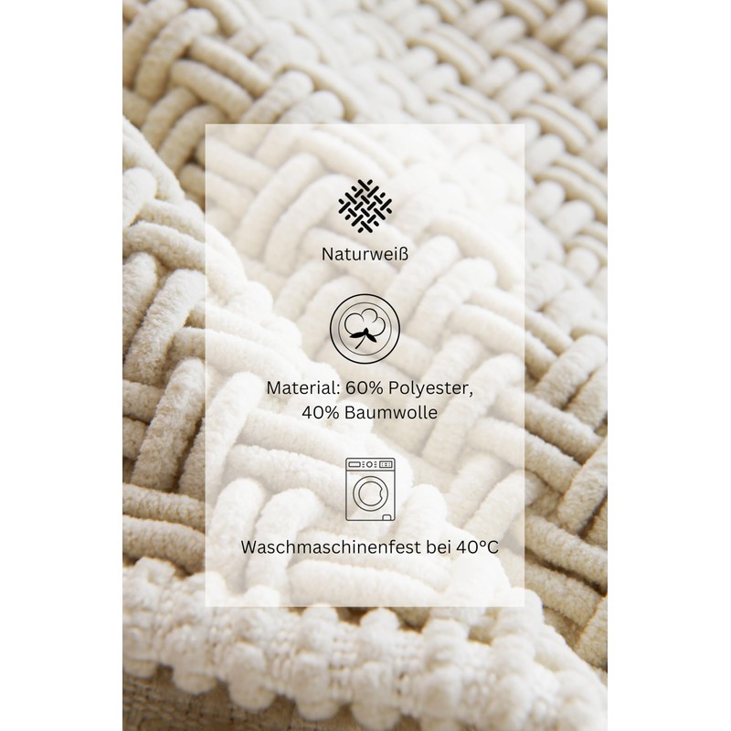 Jotex Bath Mat, Polyester, Natural White, 50 x 80 cm,