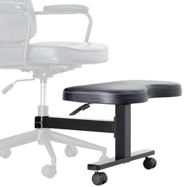 VIVO Height Adjustable Retrofit Footrest for Office Chair, Cushion Attachment Fits 2 inch Cylinders, Cross-Legged Sitting Option, Holds 242 lbs, Black, Chair-REST1