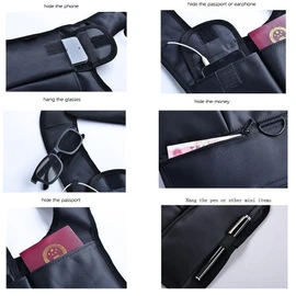 Itian Hidden Backpack To Anti-thief Portable Bag Multi-Purpose Holster Security Bag For Wallet Phone Or More (Black)