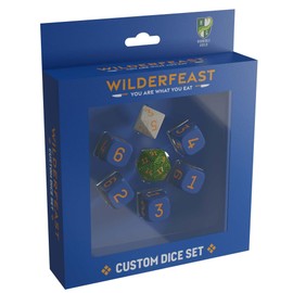 Modiphius Entertainment: Wilderfeast - Custom Dice Set - 7pc Unique Die Pack, (5X d6, 1x d8,1x d20), Blue-Green-Cream, RPG Accessory, Roleplaying Game