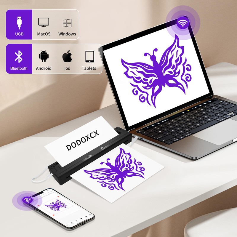 Tattoo Stencil Printer Machine for Tattoo Beginners&Artists,with 10pcs Tattoo Transfer