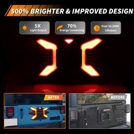 MOTRUM Spare Tire Assembly Designed for 2007-2017 Je-ep Wrangler JK & 2018-2024 Je-ep Wrangler JL, [3 in 1 Design] with Tail Light, Brake Light, Turn Signal Light, [Optimized Departure Angle]