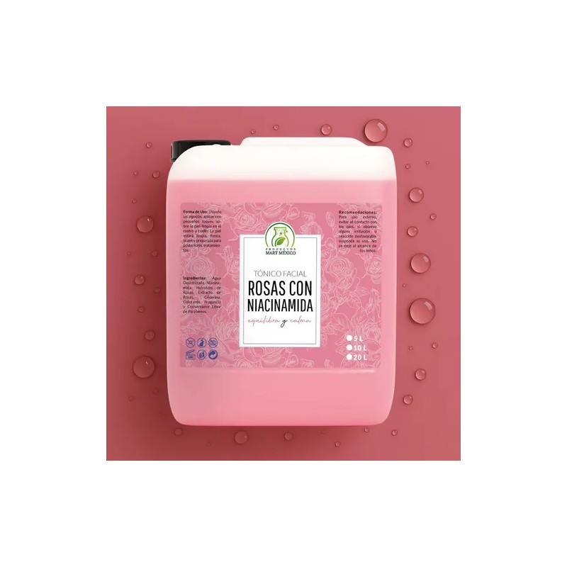 Tónico Facial Hidratante de Rosas con Niacinamida para Todo Tipo