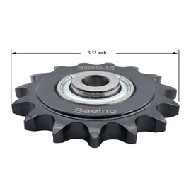 #50 Roller Chain Idler Sprocket Type C 1/2" bore 15 Tooth with Bearing 203KRR2,Hardened Antirust 1045 Steel Drive Sprockets 50BB15-1/2