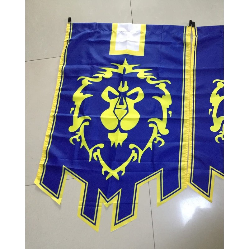 LinkStart Horde Alliance Badge Banner Flag Orc Emblem Poster (Blue)