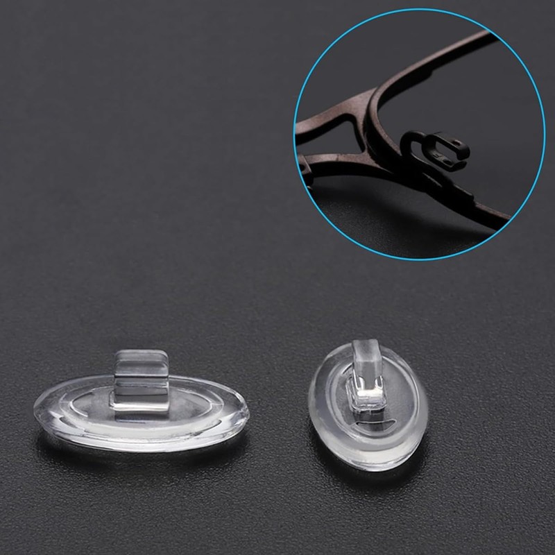 Eyeglass push in nose pads,5 Pairs Oval Slide in Nosepads,Glasses