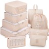 Packing Cubes, 9 Set Packing Cubes with Shoe Bag &