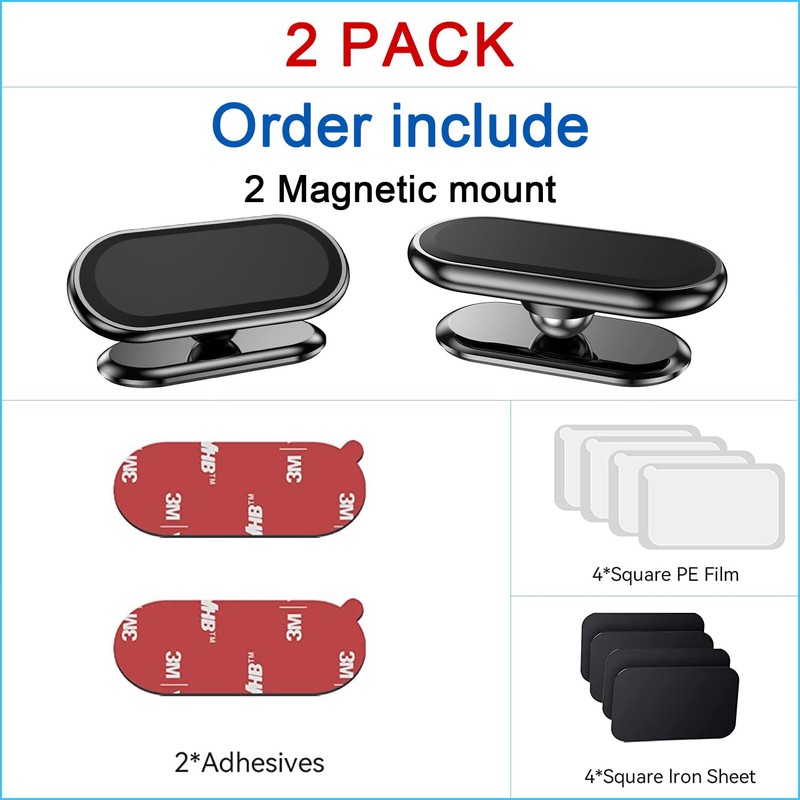 【2-Pack】 Magnetic Phone Holder for car, [ Super Strong Magnet