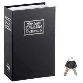 Jssmst Dictionary-type Safe Hidden Book Safe 9.4 x 6.3 x 2.2 inches (24 x 16 x 5.5 cm), Key Lock Type, Security Storage (Black)