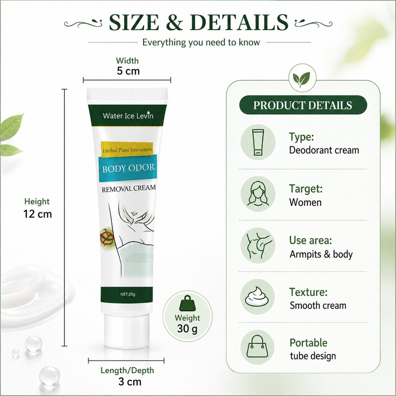 Herbal Deodorant Cream for Women – Portable Freshness Cream for
