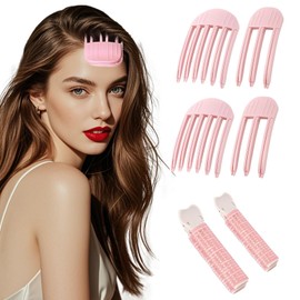 6 Pack Wind Shaping Styling Comb Volumizing Set, High Crown Lift Root Booster, No-Trace Rollers, All Hair Types Unisex Design, Pink
