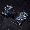 JEMYGINS Mens (Adjustable) Feather & Leather Bow Tie Handmade in