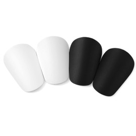 EuAcesry Mini Schienbeinschoner Fußball, 4 Pcs 8*5 cm Kleine Football Shin Pads, Kleine Schienbeinschoner Fußball, Tiny Protective Shin Guards for Men Women Boys Girls Graffitiable DIY(Schwarz, Weiß)