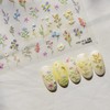 Flower Nail Stickers 5D Embossed Flowers Nail Art Stickers Spring