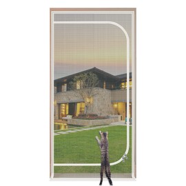 Upgraded Pet Screen Door,Fits Door Opening Size 30''x 80'',Thickened Cat Resistant Mesh Screen Door for Living Room,Kitchen,Bedroom,Cat Proof Screen with Zipper Closure.