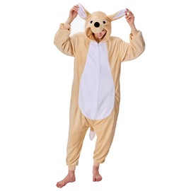 NEWCOSPLAY Unisex Adult Dog Onesie Pajamas Animal One Piece Costume Cosplay Sleepwear (Dog, Small)