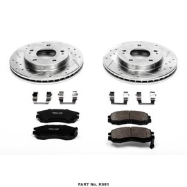Power Stop K681 Front Brake Kit with Drilled/Slotted Brake Rotors and Z23 Evolution Ceramic Brake Pads