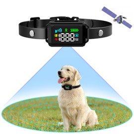 GPS Wireless Dog Fence , Electric Fence for Dogs, Perimeter Collar Fence System, Radius 33-1999 Yards, Beep Vibration Shock Correction,Pet Containment System for Outdoor Use, for Pets Over 18 Lbs