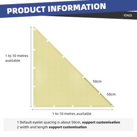 IOAOI Sun Shade Sail Waterproof, 3x3x4.24M Right Triangle Awning Canopy, 95% UV Block with Free Rope, Sunscreen Awning Canopy for Outdoor, Garden, Patio, Yard, Lawn, Pergola, Carport-Off-White