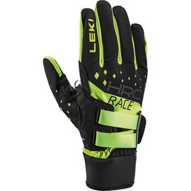 LEKI HRC Race Shark Gloves, Black/Neon Yellow, EU 9.5