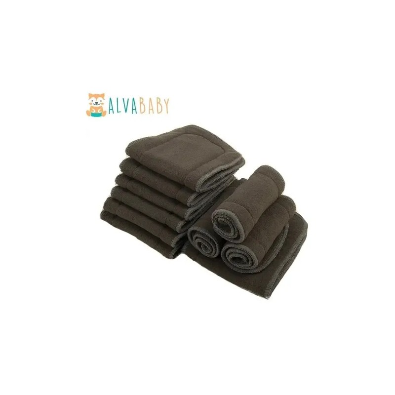 10 Absorbentes Nocturnos Charcoal 5 Capas Alva Baby Original