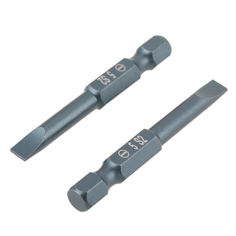 10pcs 1/4inch Hex Shank 50mm S2 Alloy Steel Slotted Screwdriver