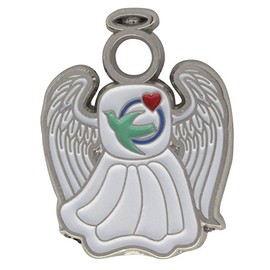 Sterling Gifts 24 Visiting Nurses Guardian Angel Pins, with Heart, Dove - Pack of 24