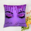 Bapcoku Hello Gorgeous Lashes Makeup Purple Decor Throw Pillow Covers