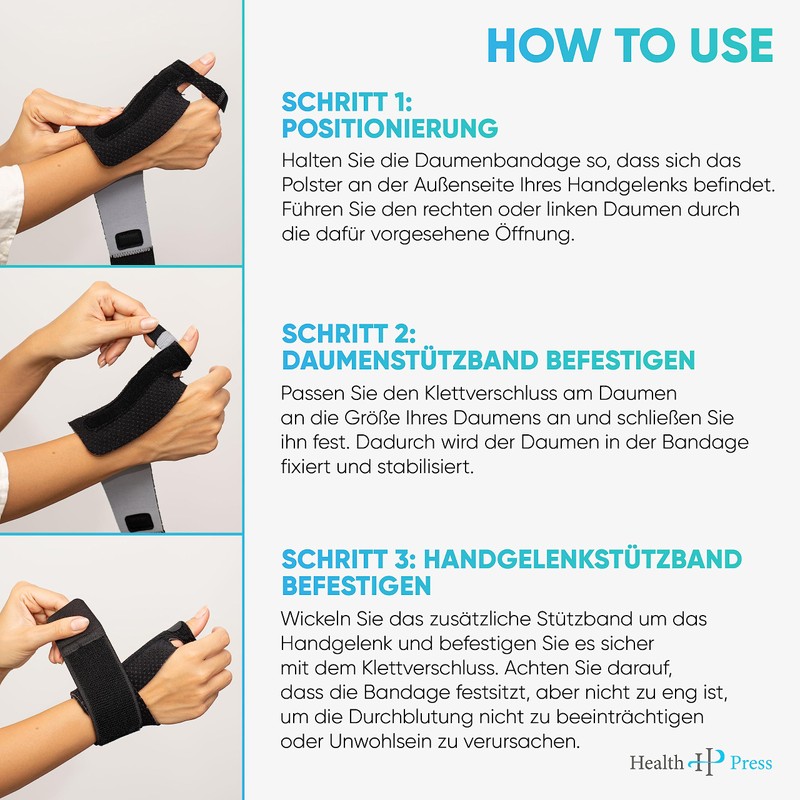 Thumb Bandage Set of 1 Universal - Breathable Thumb Splint