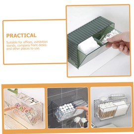 KONTONTY Cotton Pad Box Wall Organizer Flip Lid Storage Box Cotton Swab Dispenser Wall-mounted Storage