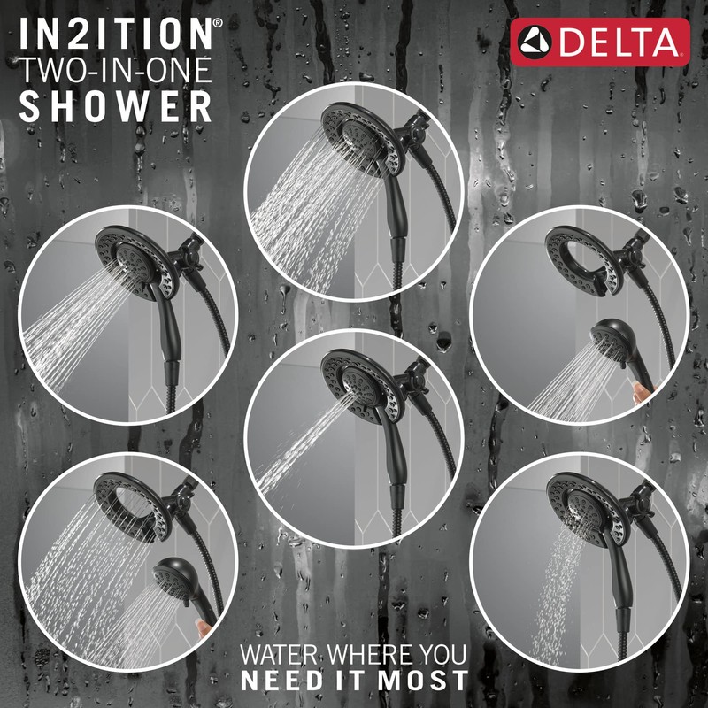 Delta 4-Setting In2ition 2-in-1 Dual Shower Head with HandHeld Spray,