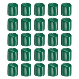 HARFINGTON 25pcs Round Rubber End Caps 24mm ID Bolt Covers Caps Vinyl Rubber Flexible Screw Thread Protectors for Metal Tube Rod Bolts, Dark Green
