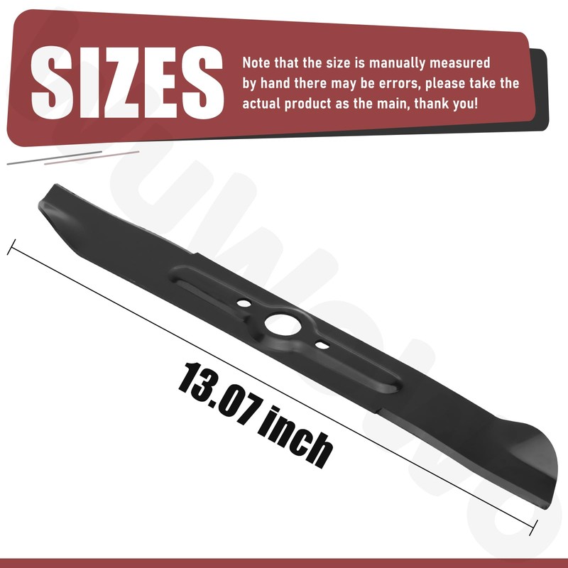 WuWoWo 2 Pack 13" 50020092 Lawn Mower Mulching Blade Compatible