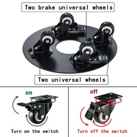 YUjieSTC Plant Stand with Wheels,3.0mm Thick Aluminum Alloy Plant Caddy with Wheels Heavy Duty, Rolling Plant Stand Holds 12 Inch and 500lbs(Black)