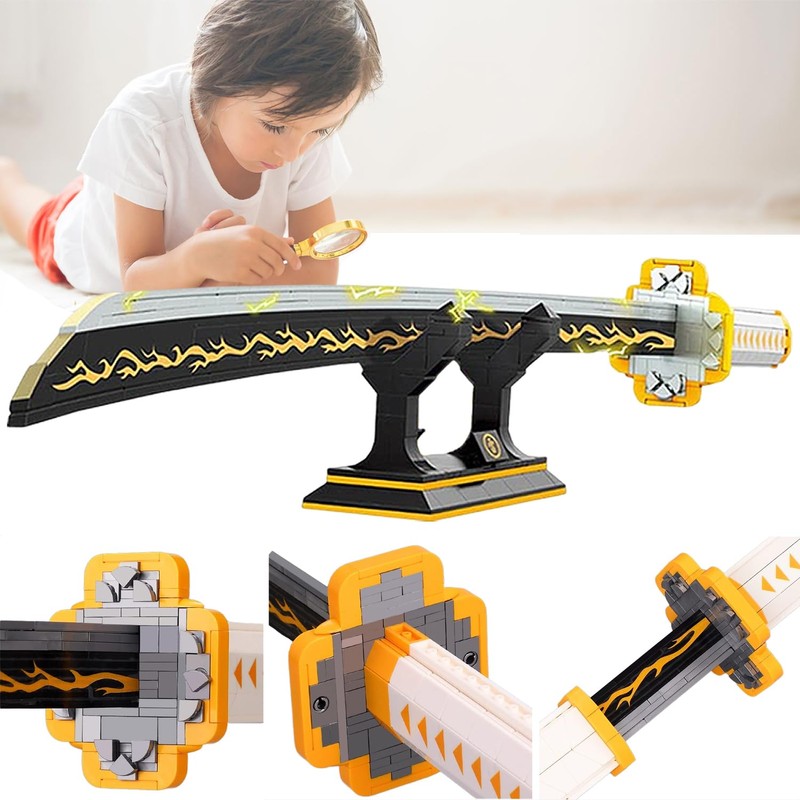 Kravkind 39inch for Sword Building BlockModel, Samurai Sword Set withScabbard