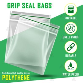 QBL® Grip Seal Bags (40 x 40mm Pack of 1000) Durable Zip Lock | Versatile Small Clear Bags for Food Storage, Jewelry, and More