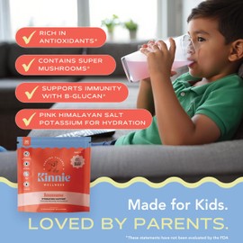 Kinnie Kids Immune & Hydration Drink Mix – Mixed Berry – Sugar-Free with Zinc, Vitamin C & D, Electrolytes & Pre/Probiotics – Immune Support for Ages 4+ – 30 Stick Packs