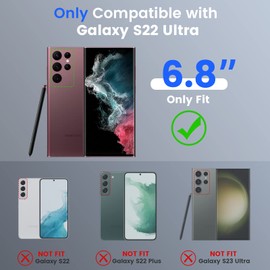VEGO Funda para Galaxy S22 Ultra Kickstand S22 Ultra con Cubierta de Lente Deslizante, Soporte de Anillo Giratorio de 360° Integrado, Funda magnética para Montaje en Coche para Galaxy S22 Ultra-Verde