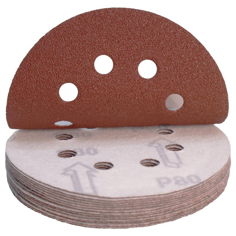 ZUYUEE 30PCS 125mm Sanding Discs 80 Grit,8-Hole Sand Paper,Sandpaper for