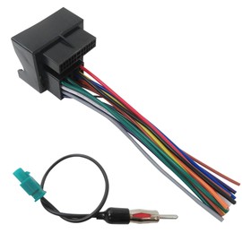 Stereo Wiring Harness w/Antenna Adapter, Radio CD Player Wire Cable Kit Fits for Volkswagen Beetle 2012-2015