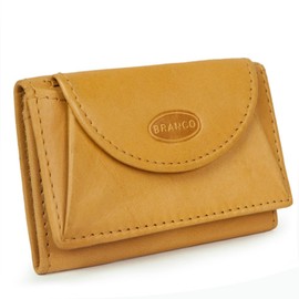Branco 105 Small Mini Wallet Size XS Genuine Leather for Men and Women in Many Colours, Natural beige, coin purse