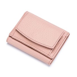 AprinCtempsD RFID Blocking Women‘s Small Wallet Genuine Leather Ladies Mini Purse with Coin Pocket Credit Card Organizer Change Pouch Cute Elegant (Pink)