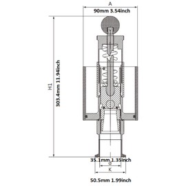 QiiMii 1.5" Tri Clamp Spunding Valve SS304 Stainless Steel Adjustable Pressure Relief Valve Scale Range 0.2-2.2 bar/psi