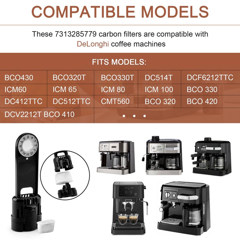 7313285779 Coffee Filter Replacement for Delonghi Espresso Machine - Activated