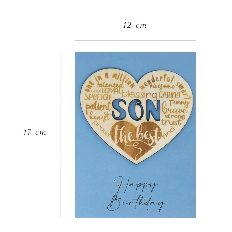 Birthday Card for Your Son with a Special Wooden Keepsake