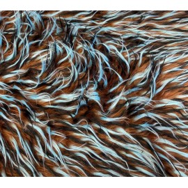 Unbranded Blue brown Spike Faux fur Shaggy Upholstery fabric BY THE YARD 60" Wide