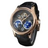 Forsining Men Automatic Mechanical Watch Leather Strap Round Wristwatch (Black